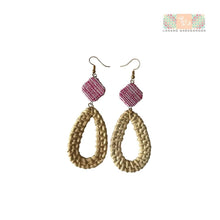 Load image into Gallery viewer, Rattan Earrings with Upcycled Habing Maragondon
