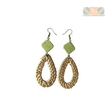 Load image into Gallery viewer, Rattan Earrings with Upcycled Habing Maragondon