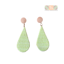Load image into Gallery viewer, Pear-shaped Earrings with Upcycled Habing Maragondon