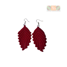 Load image into Gallery viewer, Crochet Leaf Earrings