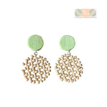 Load image into Gallery viewer, Wood Beads Earrings with Upcycled Habing Maragondon