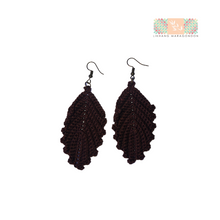 Load image into Gallery viewer, Crochet Leaf Earrings