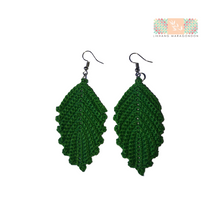 Load image into Gallery viewer, Crochet Leaf Earrings